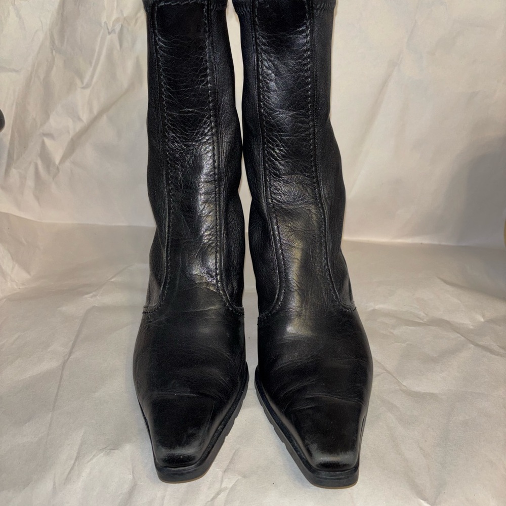 Stuart Weitzman Black Leather Heeled Boots